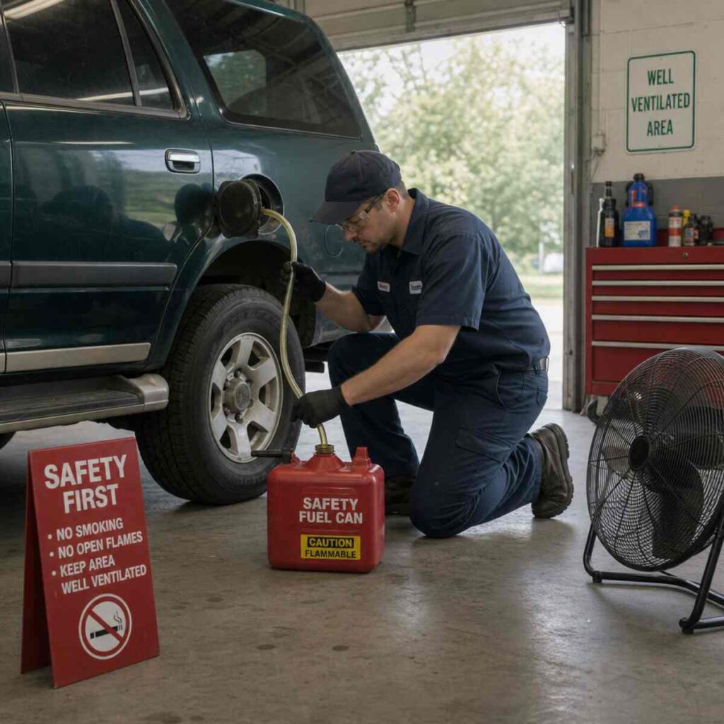 How to drain fuel